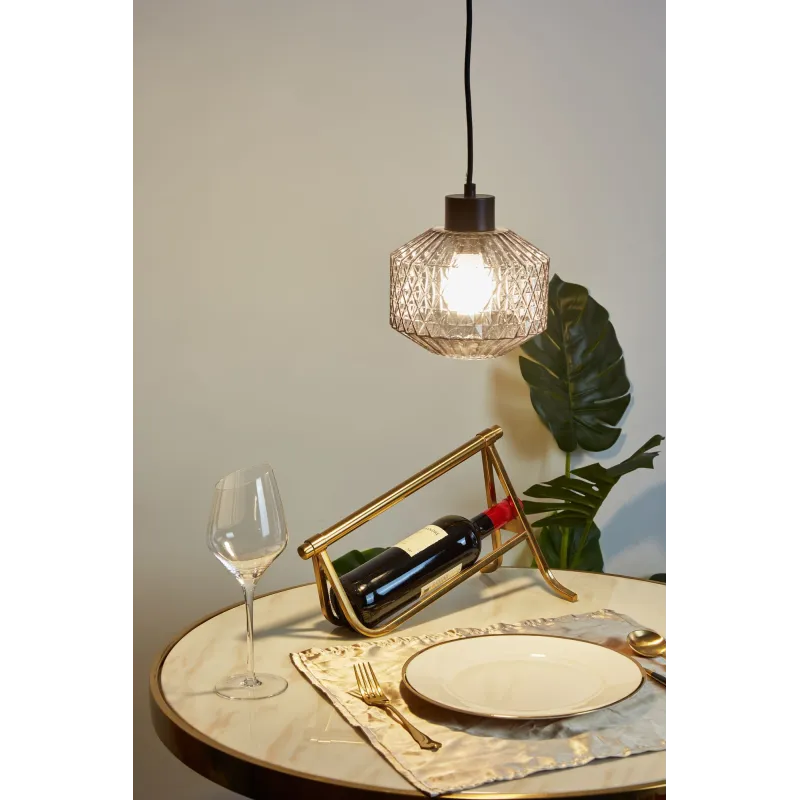 Gleaming Smoke Suspension max25W E27 Verre/Verre fumé/Noir 230V