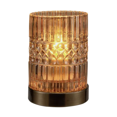 Crystal Elegance Lampe à poser max25W E27 Verre/ambre/Laiton 230V
