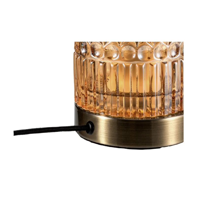 Crystal Elegance Lampe à poser max25W E27 Verre/ambre/Laiton 230V