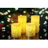 Glowing Glitter Candle kit 2 bougie cire Pile minuterie Blanc/Paillettes Doré Cir