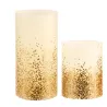 Golden Glitter Candle kit 4 bougies Cire Pile minuterie Blanc/Paillettes Doré Cir
