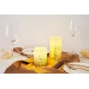 Golden Glitter Candle kit 4 bougies Cire Pile minuterie Blanc/Paillettes Doré Cir