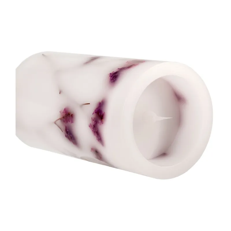 Shiny Bloom Candle kit 2 bougie cire Pile minuterie Blanc/fleurs Cire