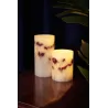 Shiny Bloom Candle kit 2 bougie cire Pile minuterie Blanc/fleurs Cire