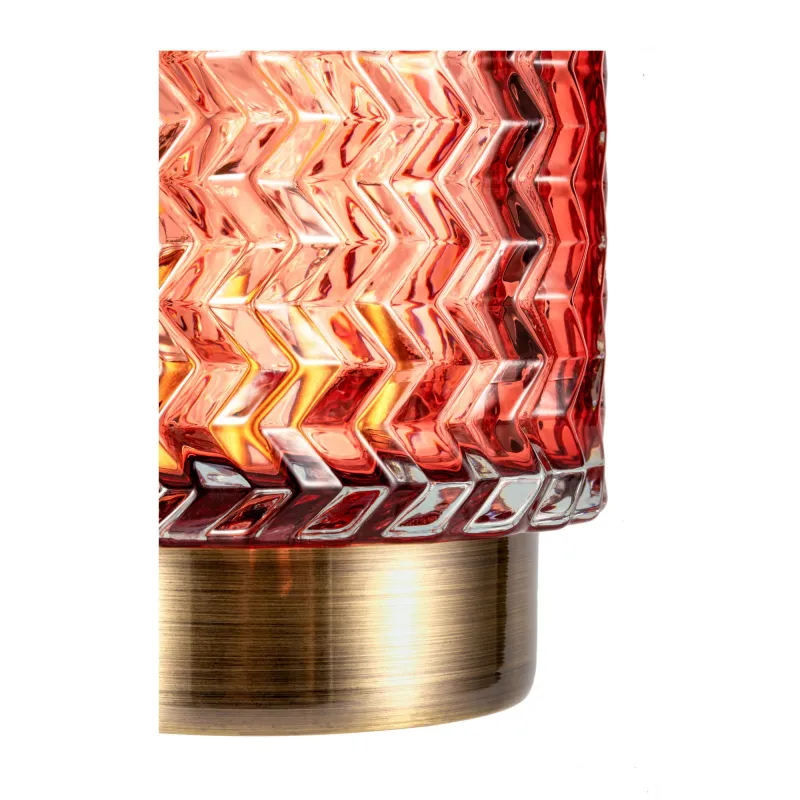 Sweet Glamour Lampe à poser mobile Minuterie pile rose Verre/métal