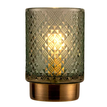 Modern Glamour Lampe à poser mobile Minuterie pile turquoise Verre /métal