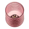 Rose Glamour Lampe à poser mobile Minuterie pile rose Verre/métal