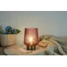 Rose Glamour Lampe à poser mobile Minuterie pile rose Verre/métal