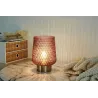 Rose Glamour Lampe à poser mobile Minuterie pile rose Verre/métal