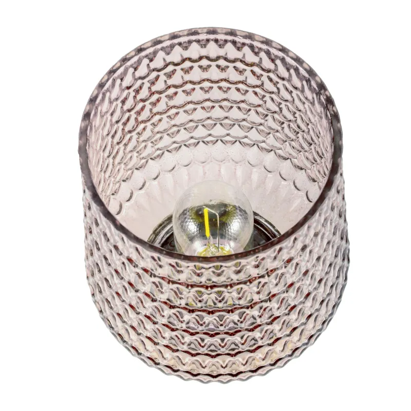 Sparkling Glamour Lampe à poser mobile Minuterie pile Gris Verre/métal