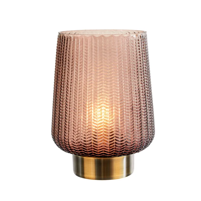 Fancy Glamour lampe à poser mobile Minuterie pile Gris Verre/métal