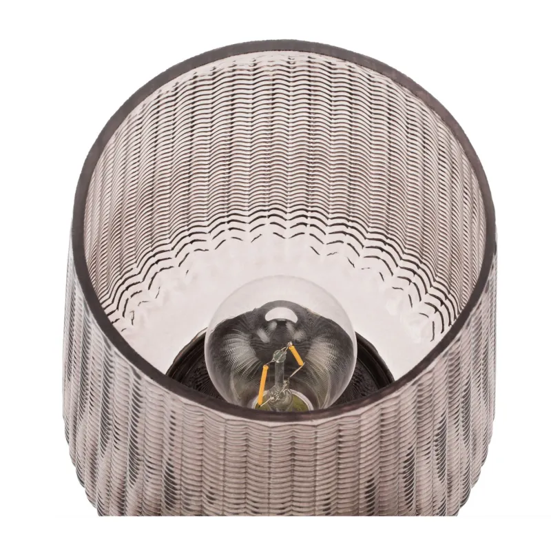 Fancy Glamour lampe à poser mobile Minuterie pile Gris Verre/métal