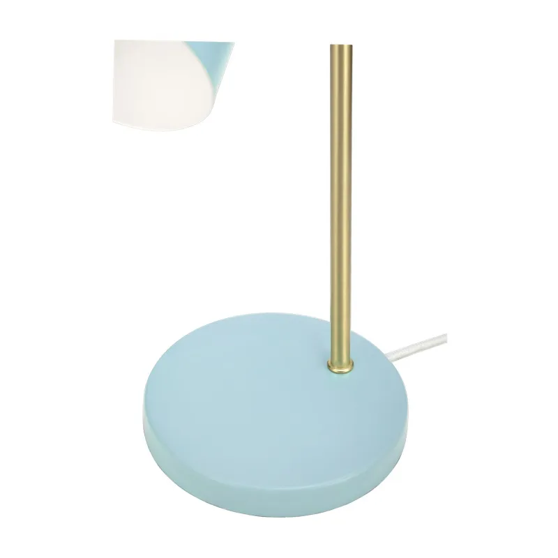 Lampe à poser True Charm max40W E27 Bleu clair/Doré 230V Métal