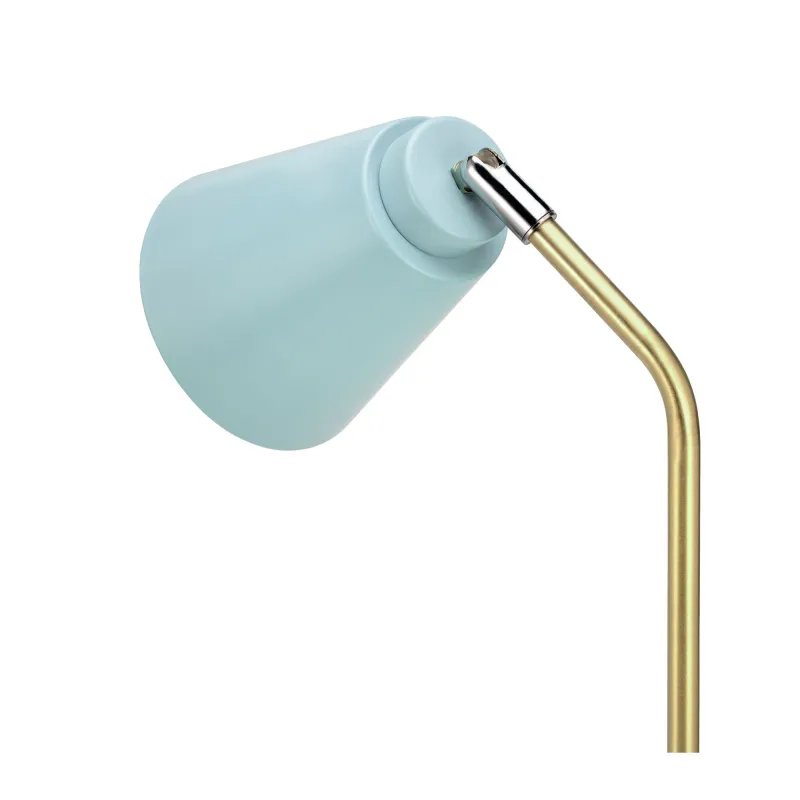 Lampe à poser True Charm max40W E27 Bleu clair/Doré 230V Métal