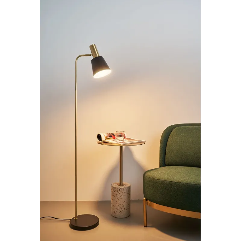 Lampadaire Grand Elegance max25W E27 Noir/Doré 230V Métal