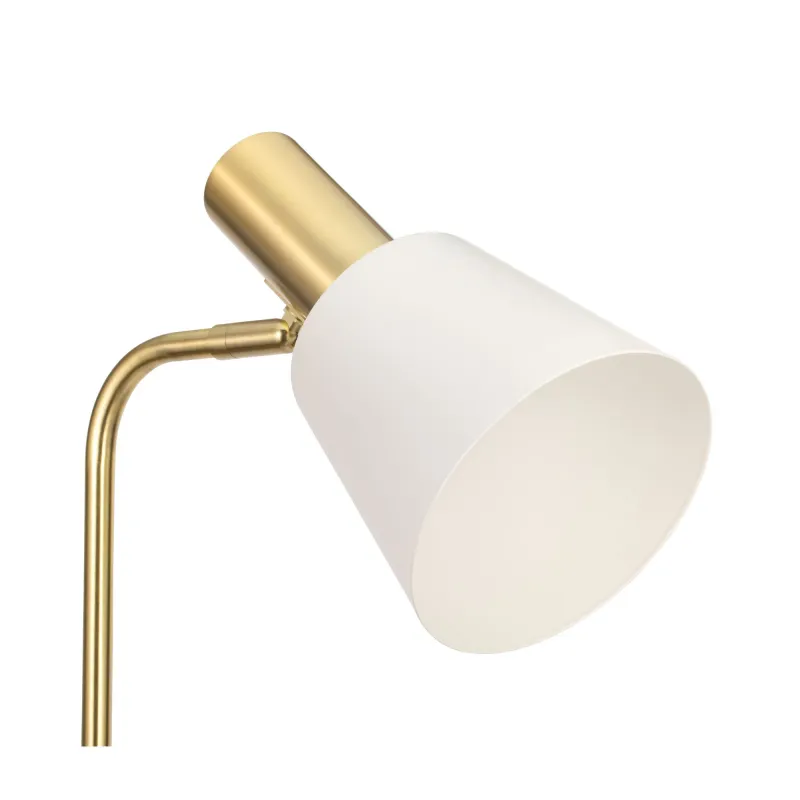 Lampadaire Grand Elegance max25W E27 Blanc/Doré 230V Métal