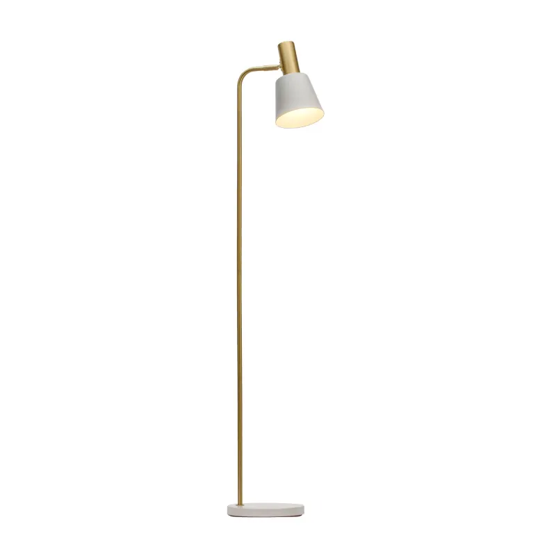 Lampadaire Grand Elegance max25W E27 Blanc/Doré 230V Métal