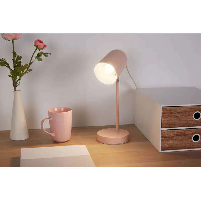 Lampe à poser True Pearl max25W E14 Rose 230V Métal
