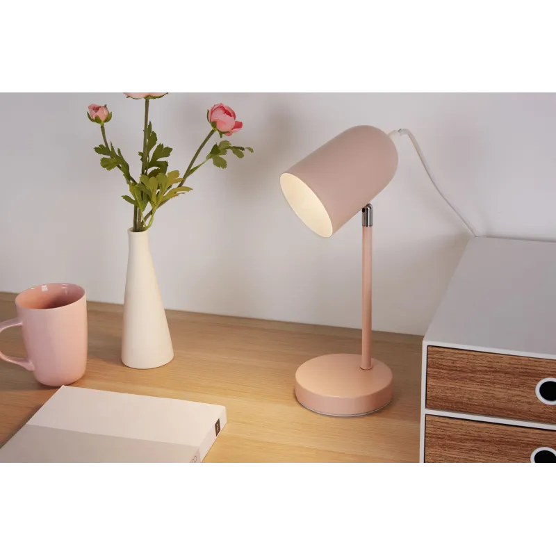 Lampe à poser True Pearl max25W E14 Rose 230V Métal