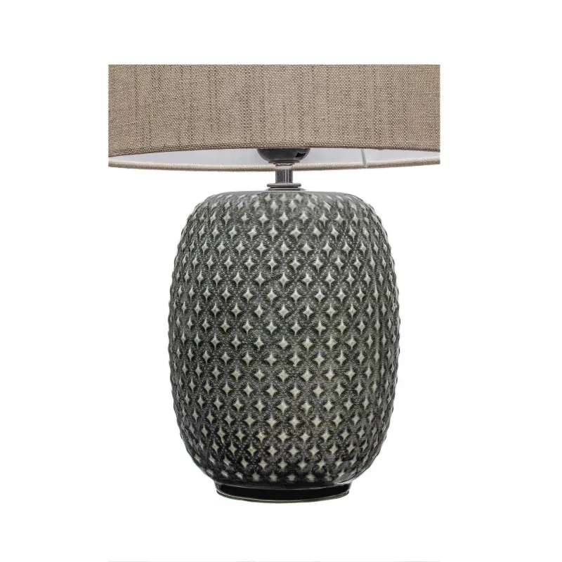 Lampe à poser Pretty Classy max60W E27 Gris foncé/Beige 230V Céramique