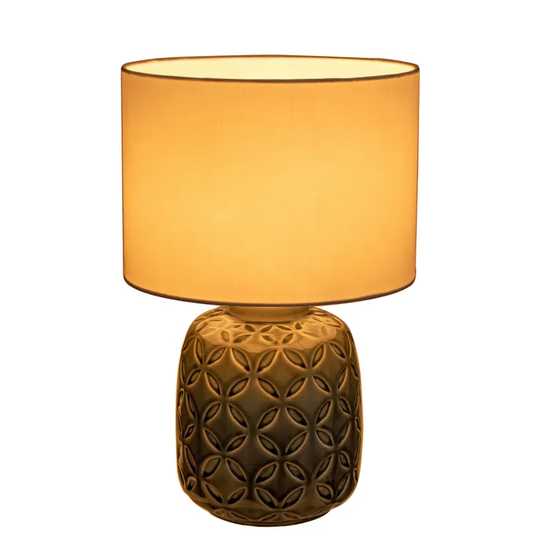 Lampe à poser Glowing Bloom max40W E14 Gris/Blanc 230V céramique