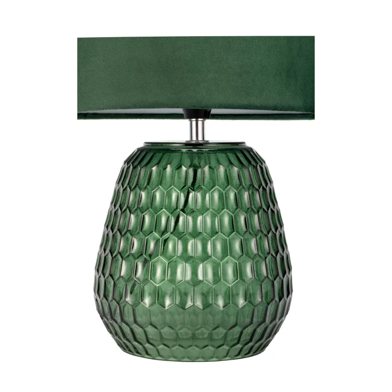 Lampe à poser Crystal Velours max40W E14 Vert 230V verre/tissu