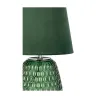 Lampe à poser Crystal Velours max40W E14 Vert 230V verre/tissu