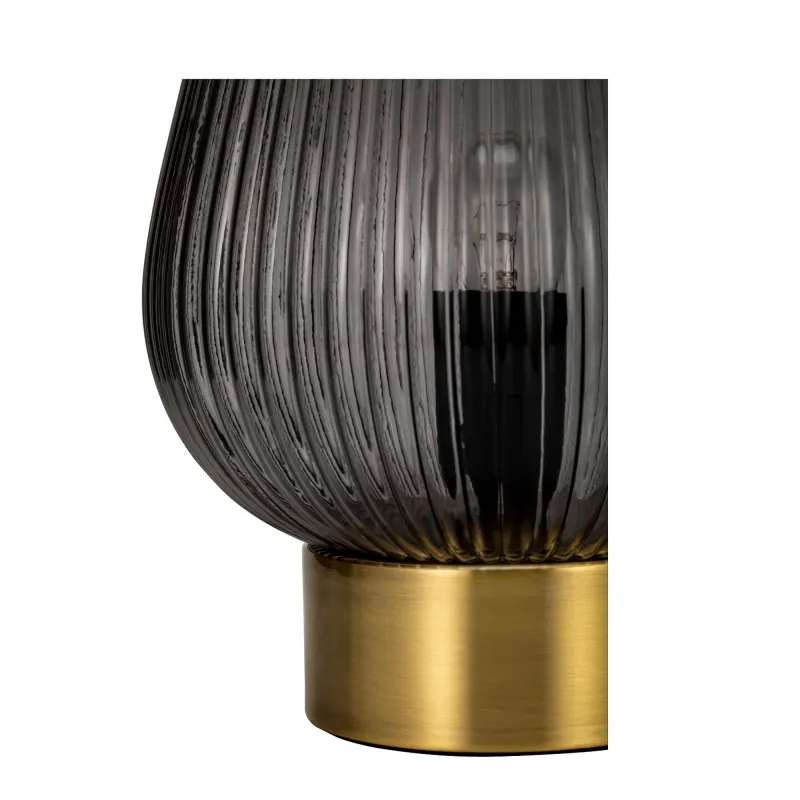 Lampe à poser Crystal Gloom max40W E27 Verre fumé/Laiton 230V Verre