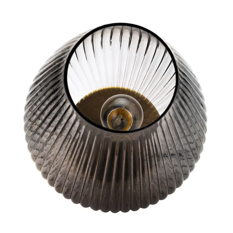 Lampe à poser Crystal Gloom max40W E27 Verre fumé/Laiton 230V Verre