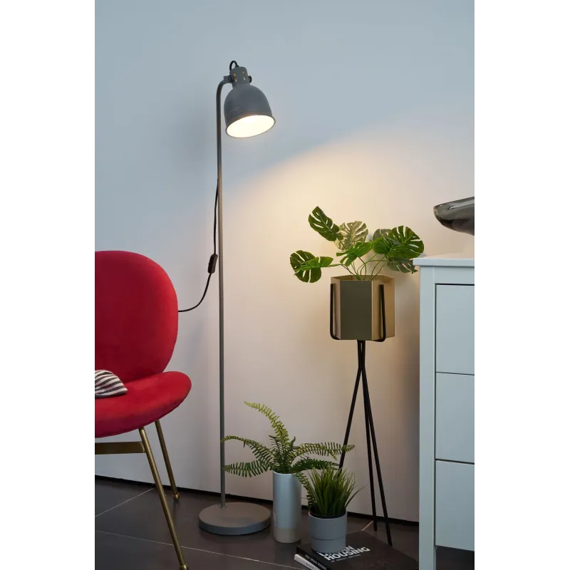 Lampadaire Grand Leisure max25W E27 Gris 230V Métal