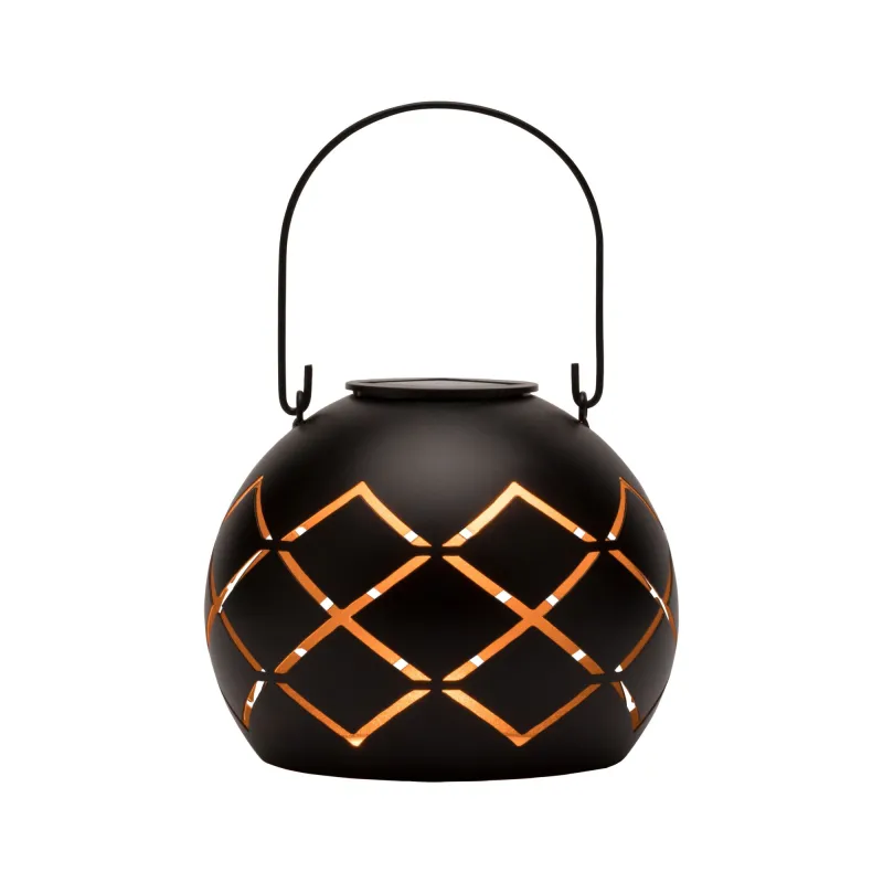 Lanterne solaire Sunshine Cheer ext Noir/Doré métal