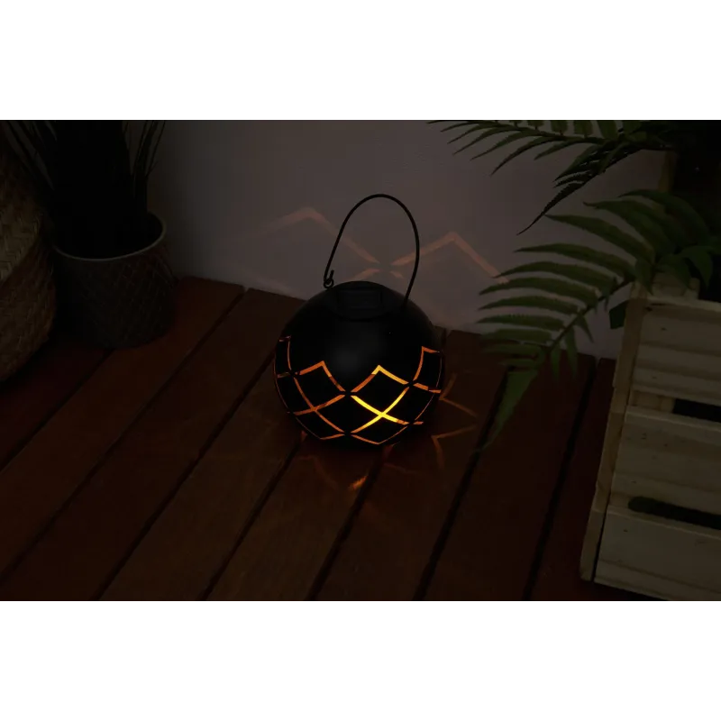 Lanterne solaire Sunshine Cheer ext Noir/Doré métal