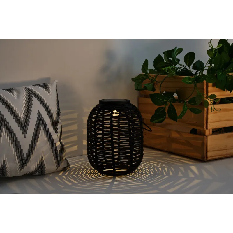 Lanterne solaire Sunshine Treasure ext Rotin synthétique Noir