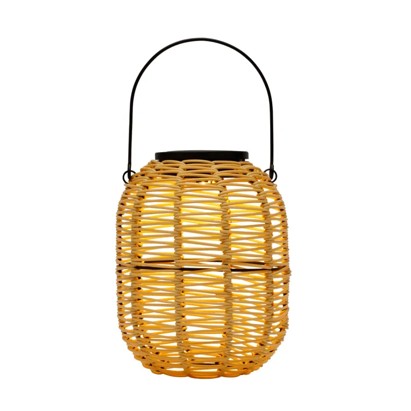 Lanterne solaire Sunshine Treasure ext Beige rotin synthétique
