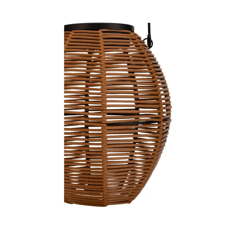 Lanterne solaire Sunshine Crush ext Rotin synthétique café