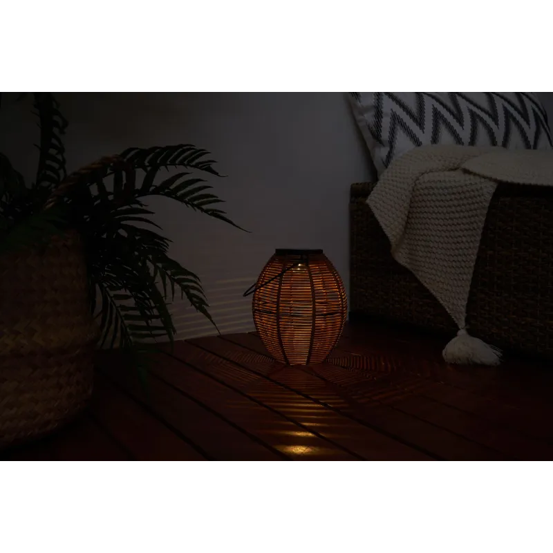 Lanterne solaire Sunshine Crush ext Rotin synthétique café