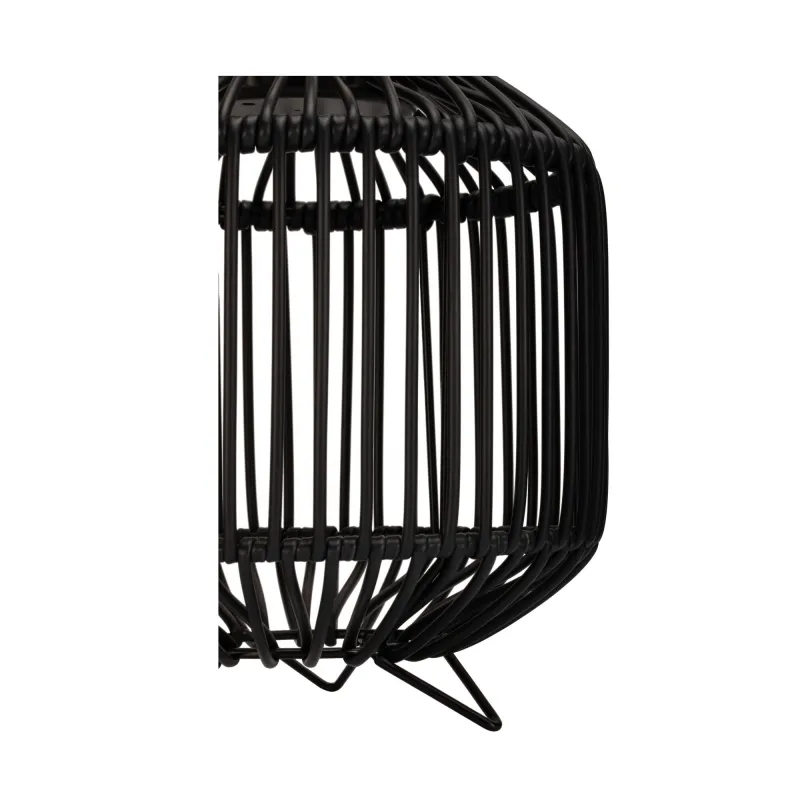 Lanterne solaire Sunshine Delight ext Rotin synthétique Noir/Métal
