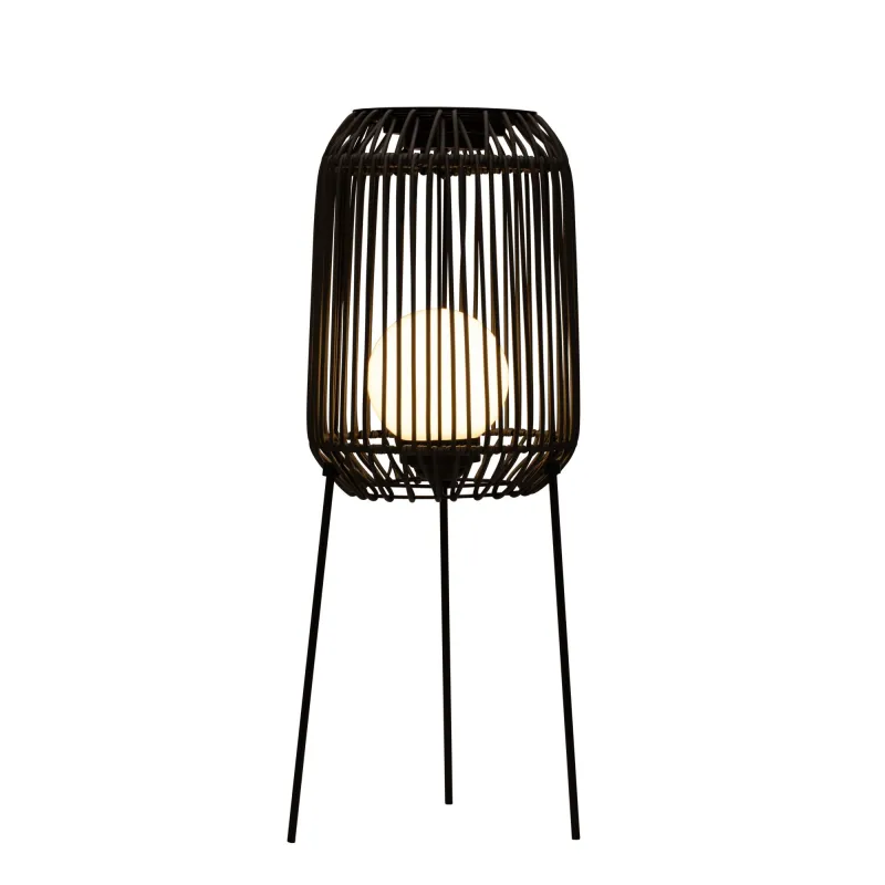 Lampadaire solaire Sunshine Coziness Extérieur Noir/Gris Rotin synth/Mét