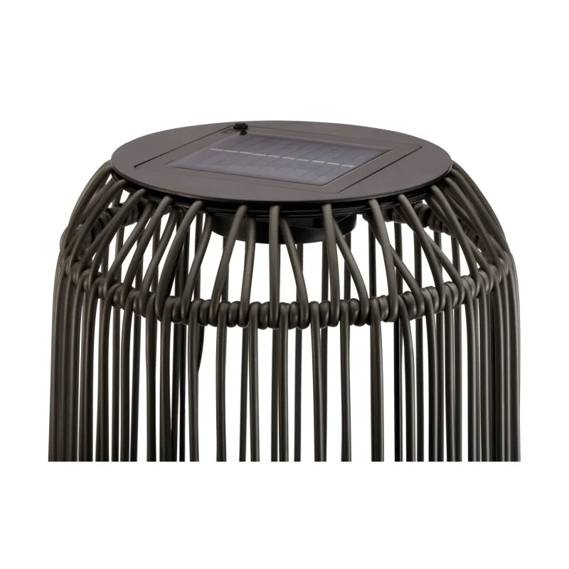 Lampadaire solaire Sunshine Coziness Extérieur Noir/Gris Rotin synth/Mét