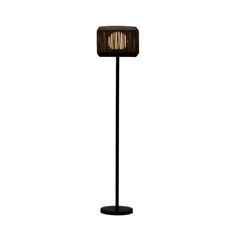 Lampadaire solaire Sunshine Elegance Rotin synthétique extérieur Noir