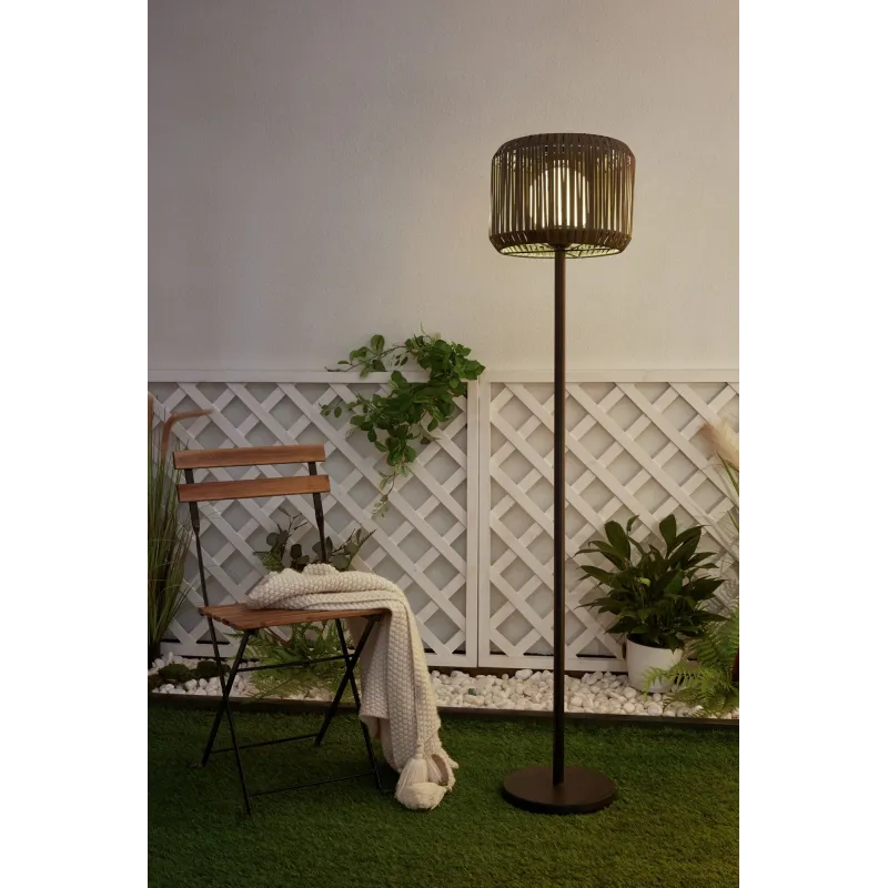 Lampadaire solaire Sunshine Elegance Rotin synthétique extérieur Noir