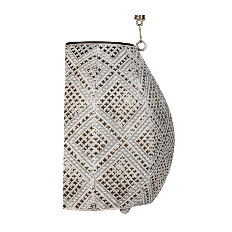 Lanterne solaire Sunshine Diamond ext Blanc métal