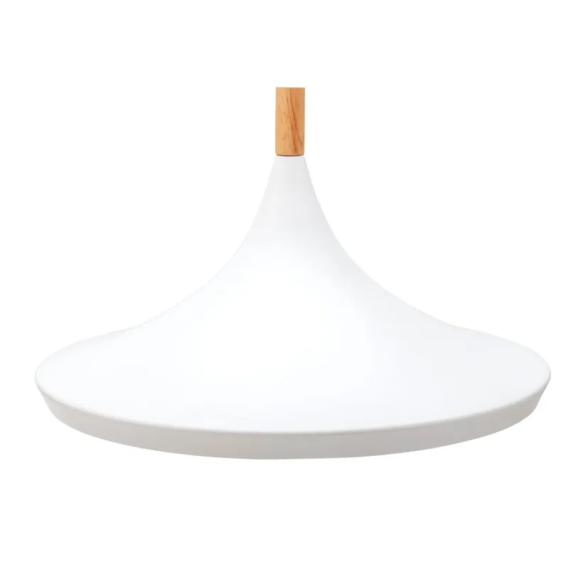 Suspension Pure Shine max20W E27 Blanc/bois 230V métal/bois