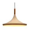 Suspension Pure Shine max20W E27 Blanc/bois 230V métal/bois