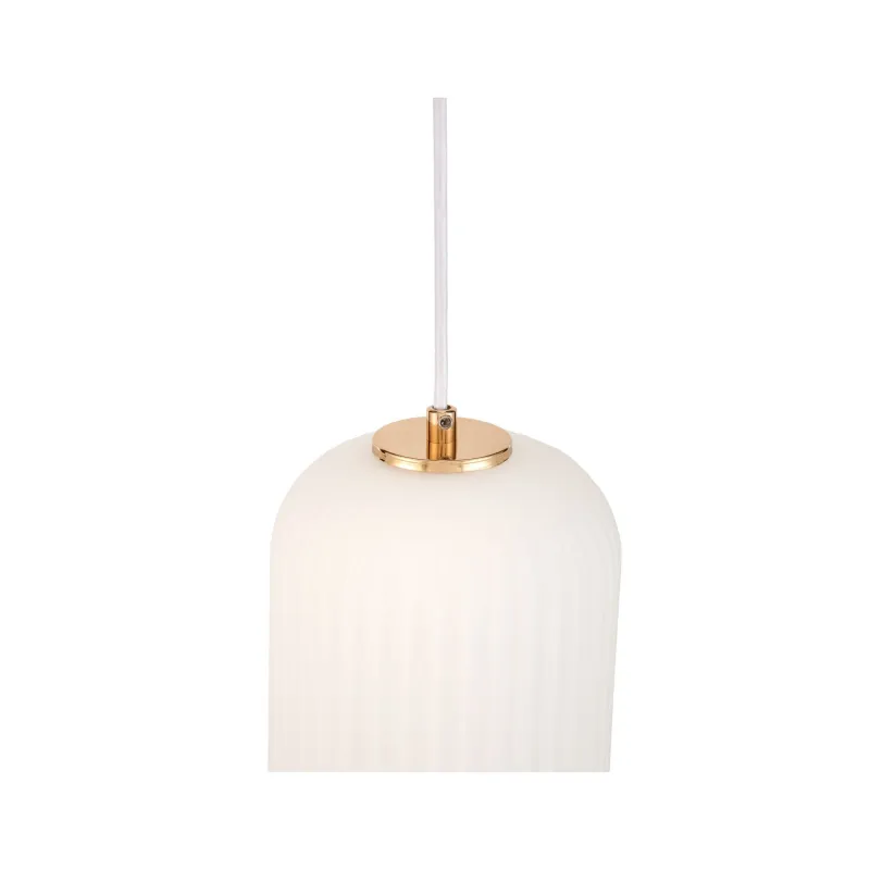 Suspension Noble Purity max20W E27 Blanc/Champagne 230V Verre/Métal