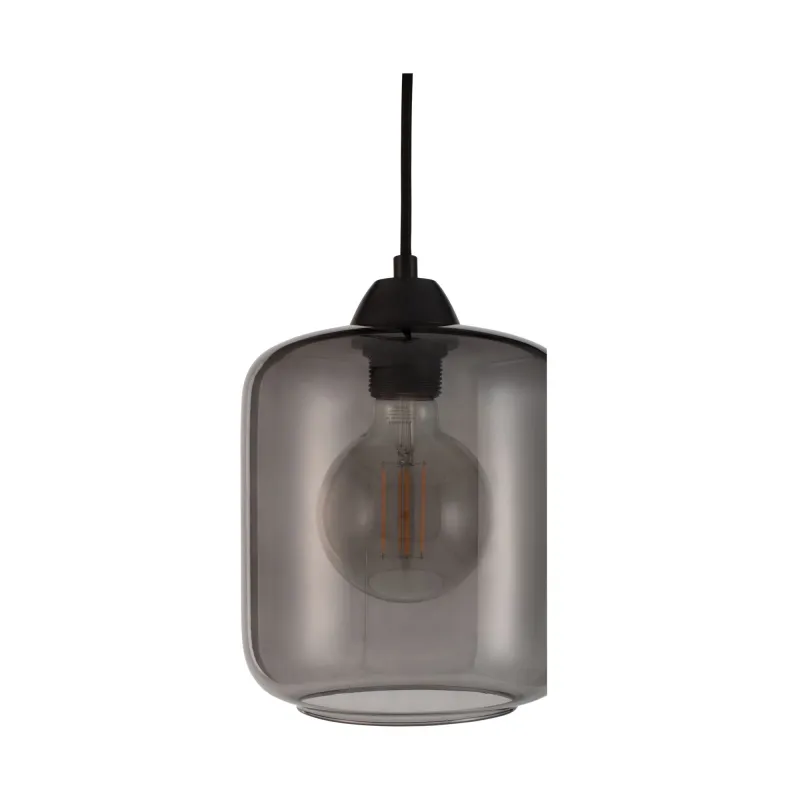 Suspension Magic Glamour max20W E27 Verre fumé/Noir 230V Verre/Métal