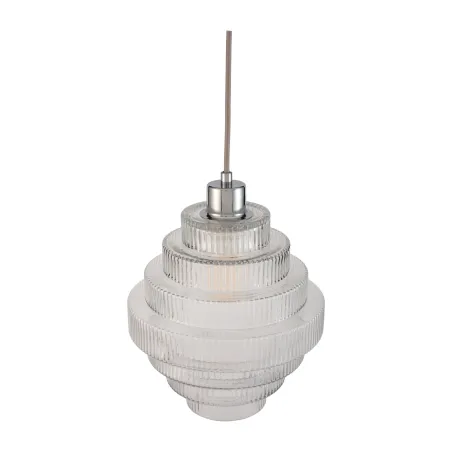 Suspension Noble Brilliance max20W E27 Clair/Chrom 230V Verre/Métal
