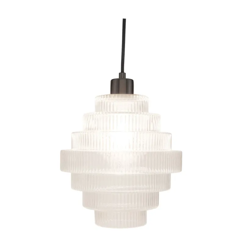 Suspension Noble Brilliance max20W E27 Clair/Chrom 230V Verre/Métal