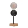Lampe à poser Marble Dream max20W E27 Noir/bois 230V marbre/bois