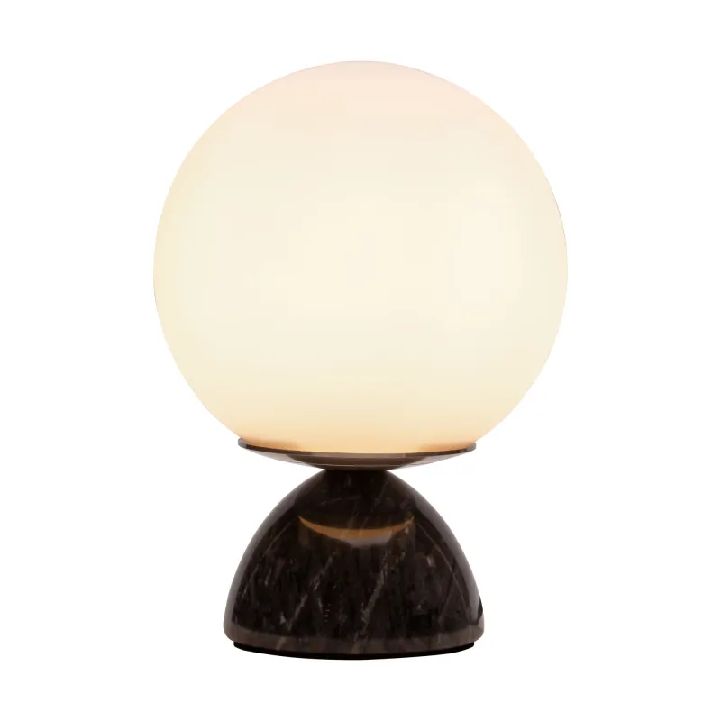 Lampe à poser Shiny Pearl max20W E14 Noir/Blanc 230V marbre/verre